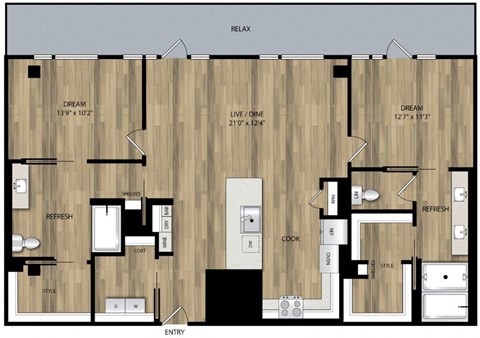 Portland Astoria Apartments in Portland, Oregon PH1 Floor Plan